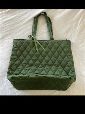 Vera Bradley Quilted Olive Green Tote Bag